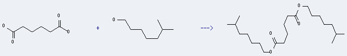 Hexanedioic acid,1,6-diisooctyl ester can be prepared by Hexanedioic acid and 6-Methyl-heptan-1-ol